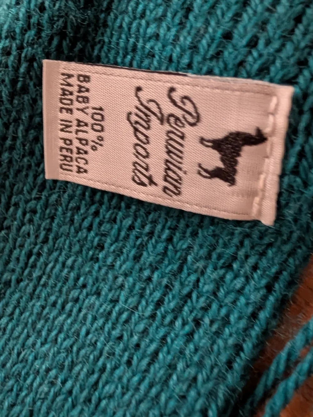 Genuine Alpaca Wool Knit Scarf and Beanie Set - Teal